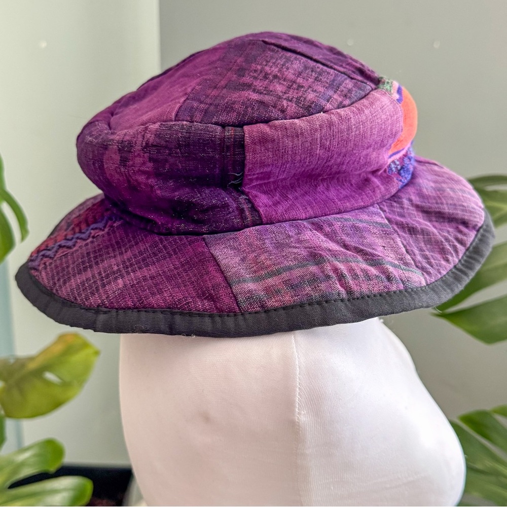 Vibrant Purple Patchwork Hat - image 3